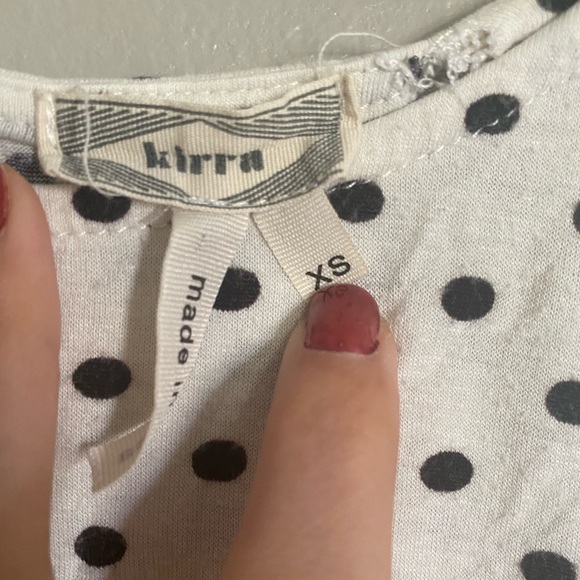 Women’s Black and White Polka Dot Kirra Top, size XS, one hole by tag (shown in - Picture 2 of 3